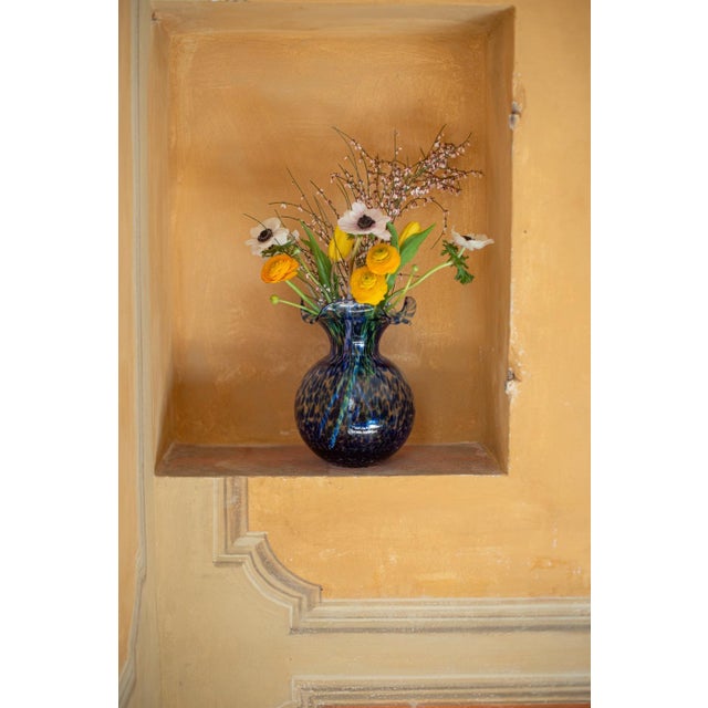Glass VIETRI Hibiscus Glass White Bud Vase For Sale - Image 7 of 11