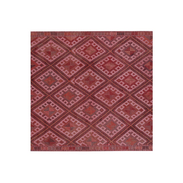 1960s Turkish Jajim Kilim Rug - Wool Rug With Geometric Motif 5'1'' X 8'1'' For Sale - Image 5 of 10
