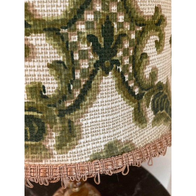 Metal 1970s Jade Lamp With Custom Shade For Sale - Image 7 of 13