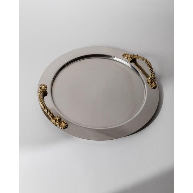 Metal Vintage Tray in Stainless Steel, 1980s For Sale - Image 7 of 11