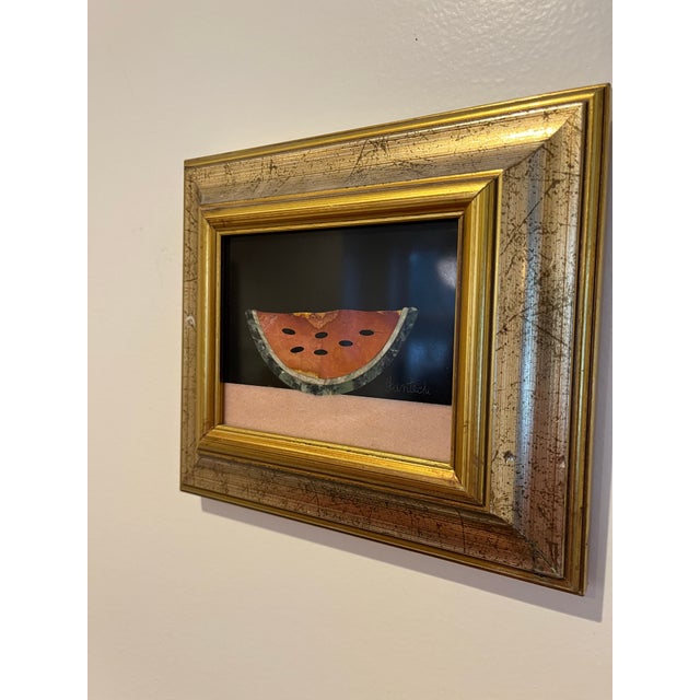 Mid Century Fantechi Watermelon Pietra Dura Framed Artwork, Italy, Circa 1960 For Sale In New York - Image 6 of 7