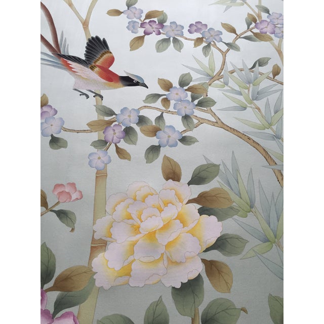 Chinoiserie 36“*96”， a Set of 18th-Century Style Chinoiserie Chinoiserie Wallpaper, Wall Art Work, No Frame For Sale - Image 3 of 12