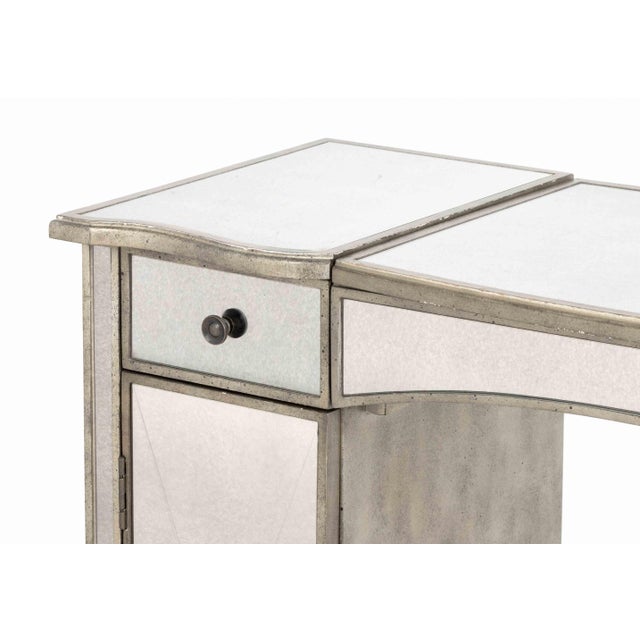 Late 20th Century Hollywood Regency Style Mirrored Vanity Table For Sale - Image 5 of 13