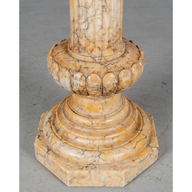 Italian Carved Alabaster Column Pedestal, Circa 1900 For Sale - Image 13 of 13