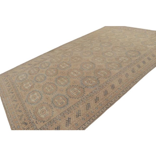 Rug & Kilim Vintage Ersari Rug in Beige-Brown and Blue With Geometric Patterns by Rug & Kilim For Sale - Image 4 of 7