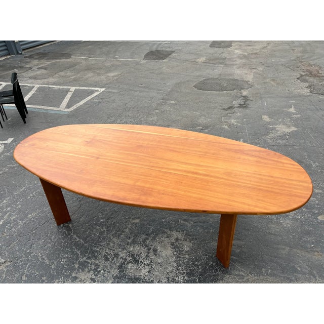Brown 1980s Dining Table or Desk in the Manner of Charlotte Perriand For Sale - Image 8 of 12