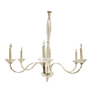 Arteriors Modern Glass and Silver Finished Chandelier For Sale