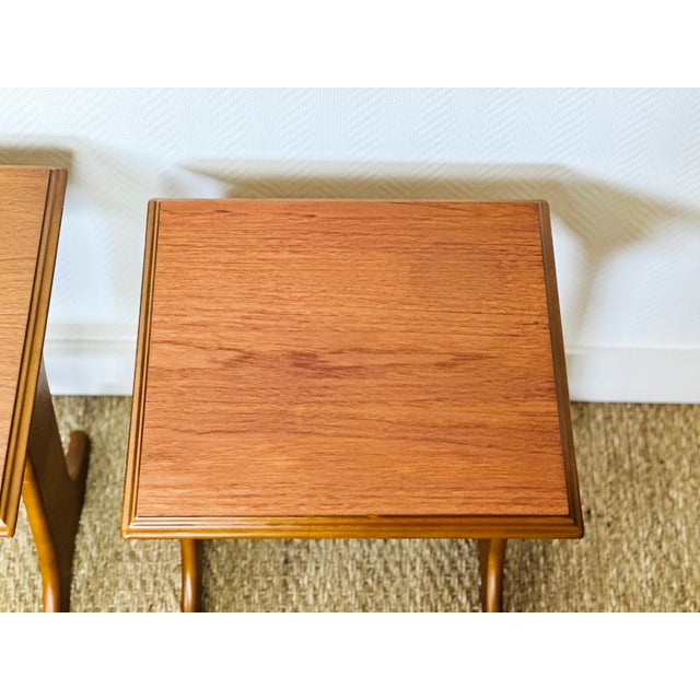 Scandinavian Teak Nesting Table, 1960s For Sale - Image 11 of 15