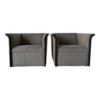Ward Bennett Cube Lounge Chairs - a Pair For Sale