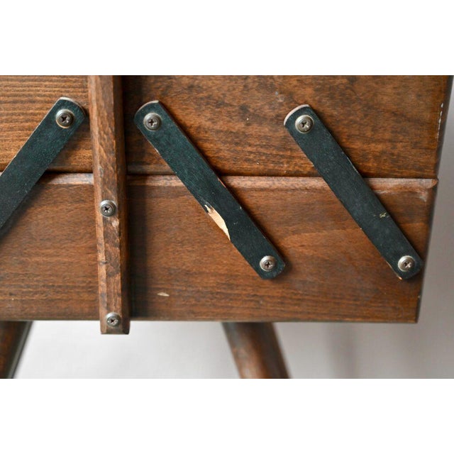 French Sewing Cabinet with Compass Feet, 1960s For Sale - Image 16 of 17