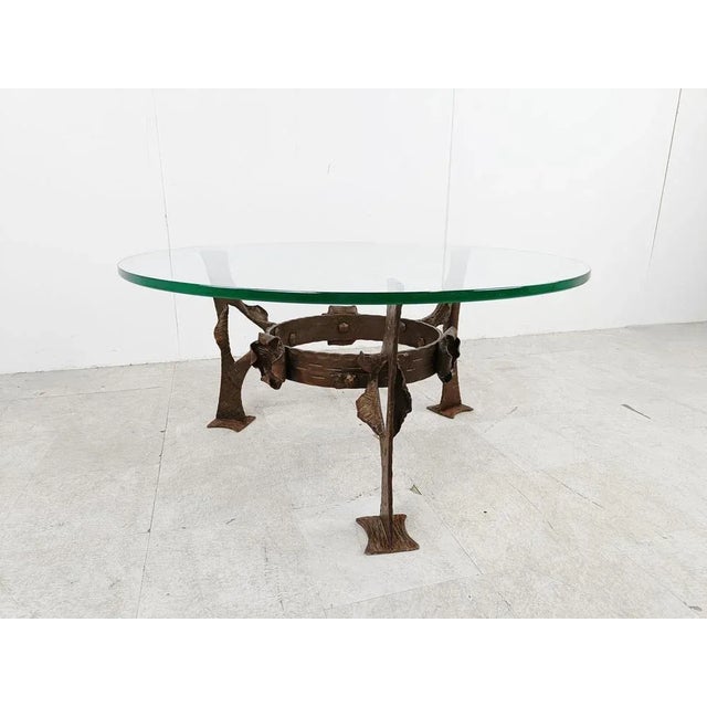 Sculpted Steel Flower Coffee Table, 1970s For Sale - Image 10 of 12
