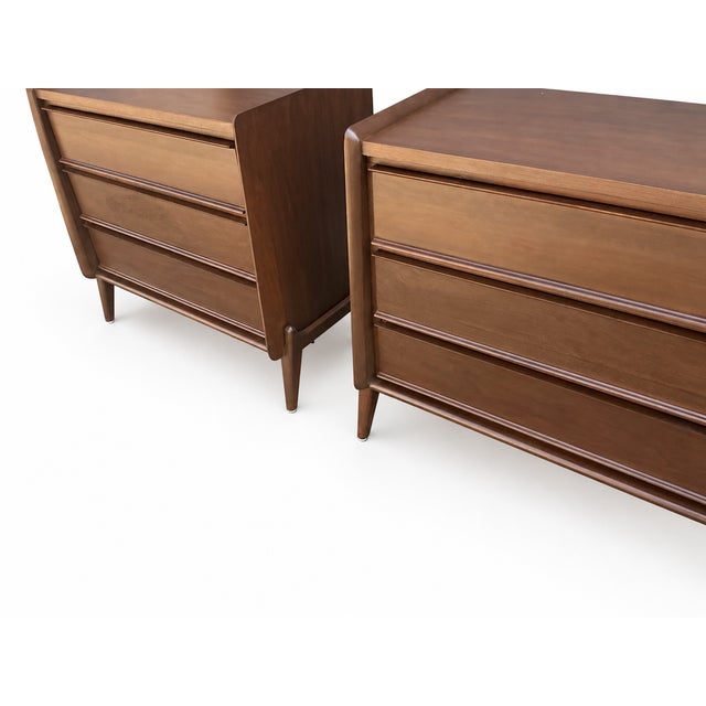 Mid Century Modern Walnut Nightstands. - Pair For Sale In San Diego - Image 6 of 10