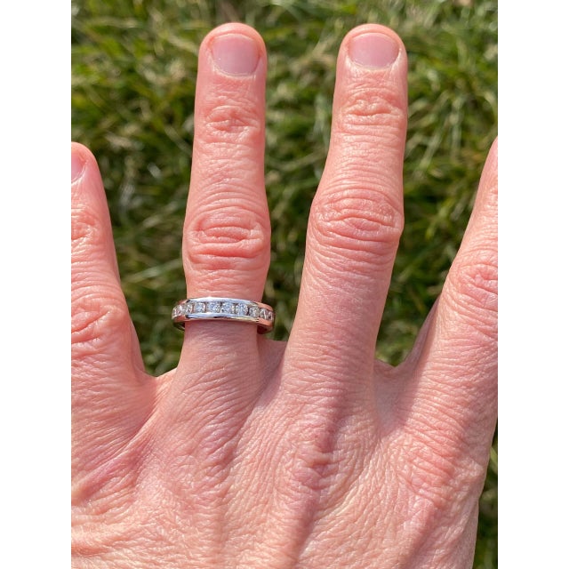 Silver The Myles: Gentleman's 14K Channel Set Diamond Wedding Band For Sale - Image 8 of 8