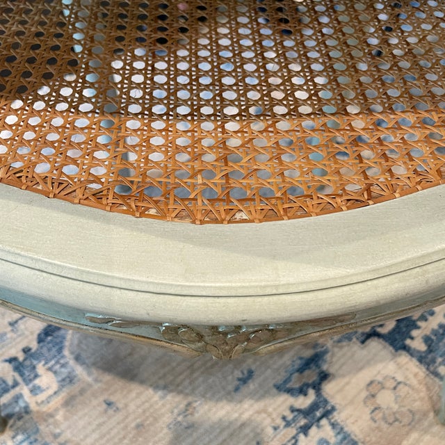 Set of 6 Louis XVI Framed Chairs With New Sunbrella Linen For Sale In Washington DC - Image 6 of 12