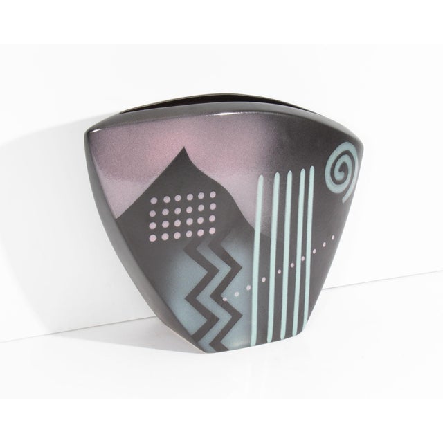 Postmodern John Bergen 1992 Postmodern Ceramic Vase For Sale - Image 3 of 8