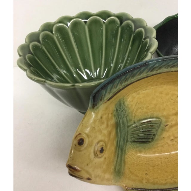 Vintage Magnolia Green Japanese Bowls - Set of 3 For Sale - Image 10 of 11