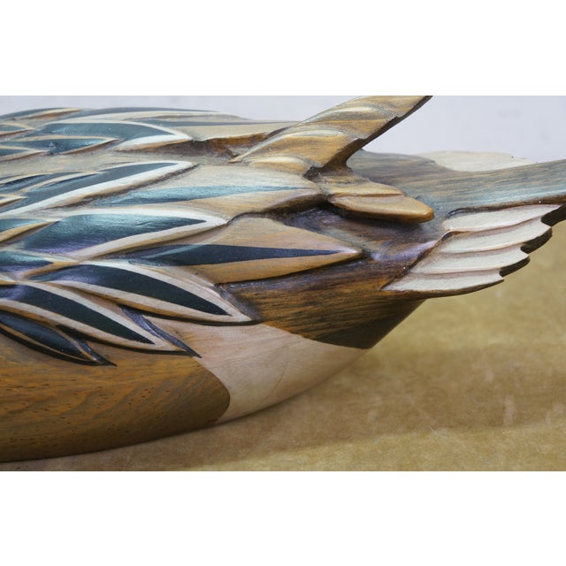 Wood 1980s Bob Hayden Windy Creek Hand Carved & Painted Wood Pintail Drake Duck Decoy 21" For Sale - Image 7 of 13