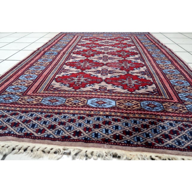1920s, Antique Uzbek Bukhara Handmade Rug 3.1' X 4.1' For Sale - Image 4 of 13