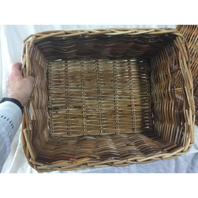 Woven Cane Basket With Lid 22" Wide Chairish