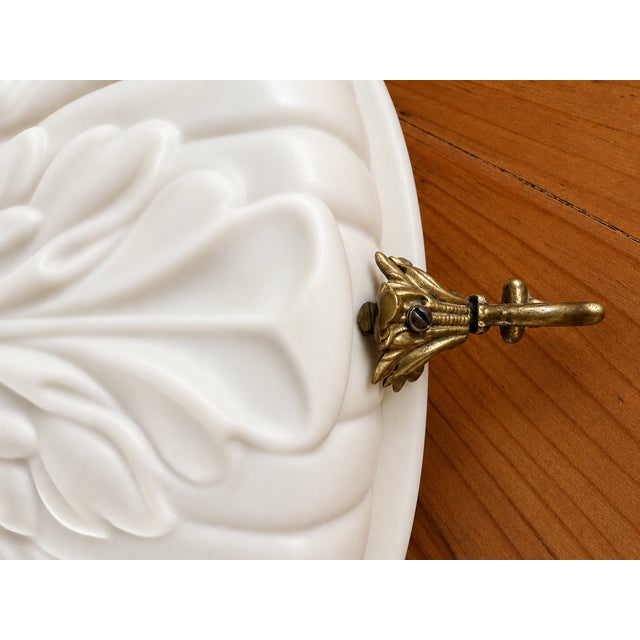 Beautiful antique Art Deco pendant dating from the 1930s featuring a substantial satin glass bowl with deeply molded...