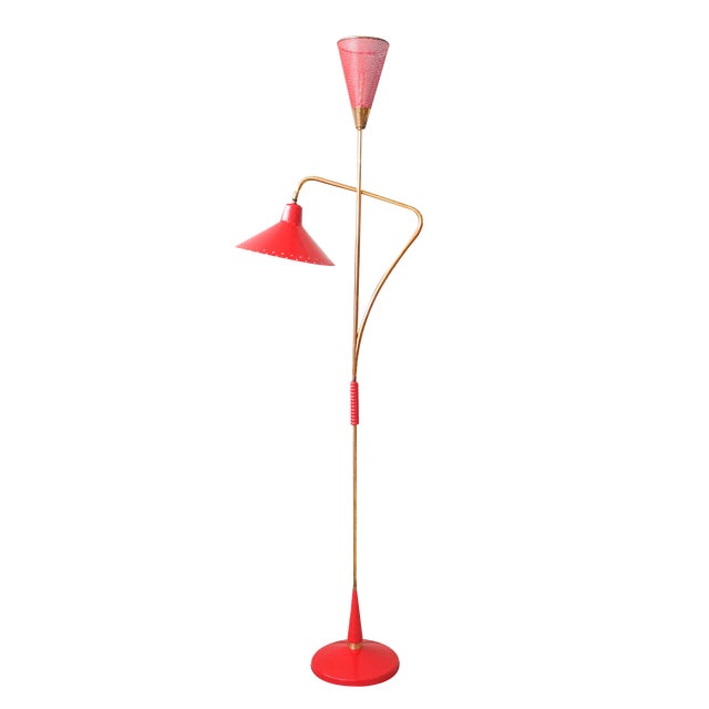 Italian Brass Floor Lamp by Giuseppe Ostuni, 1950s For Sale