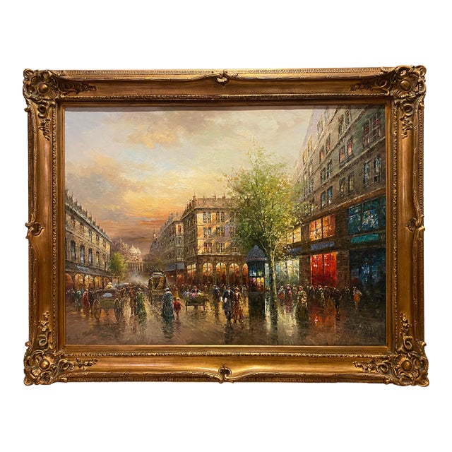 Mid 20th Century Large Oil Painting in the Manner of Édouard-Leon Cortes, Paris France For Sale