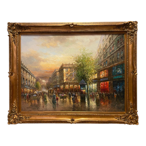 Mid 20th Century Large Oil Painting in the Manner of Édouard-Leon Cortes, Paris France