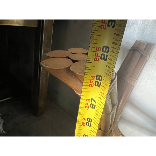 Wood Boho Chic McGuire Style Rattan Glass Top Dining Table For Sale - Image 7 of 10