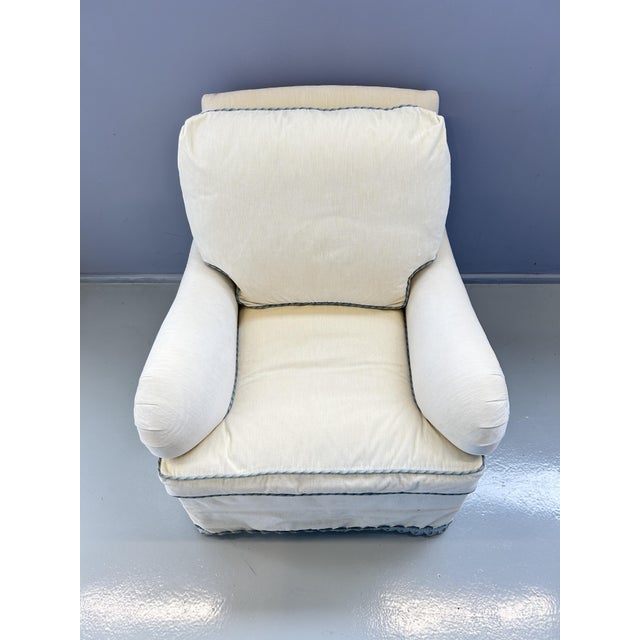 Textile Cream Velvet Armchair by Dessin Fournir, 2010s For Sale - Image 7 of 14
