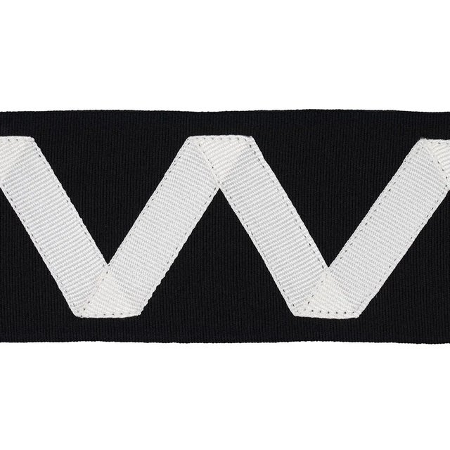 Not Yet Made - Made To Order Sample - Schumacher Legere Applique Tape in Ivory On Black For Sale - Image 5 of 5