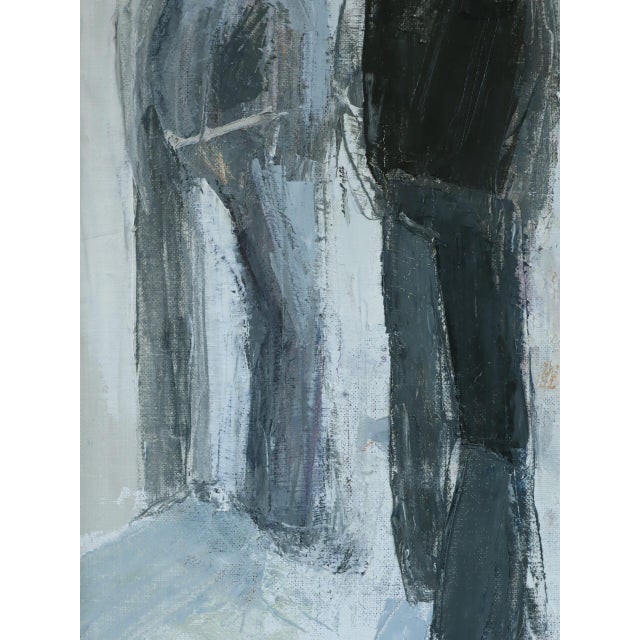 1979 Modernist 'Between Presences' Vintage Original Swedish Figurative Oil Painting, Framed For Sale - Image 10 of 12