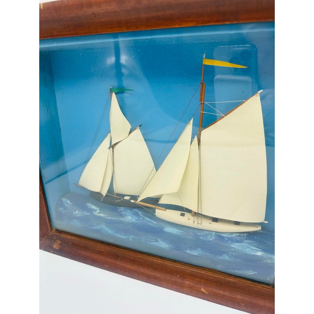 Three Dimensional Sailboat Shadow Box For Sale - Image 4 of 11