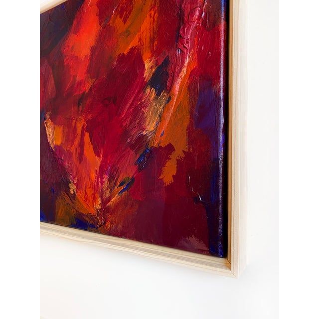 Two original paintings by Jessalin Beutler in a set with unfinished fir floater frames. Artwork is mixed media on...