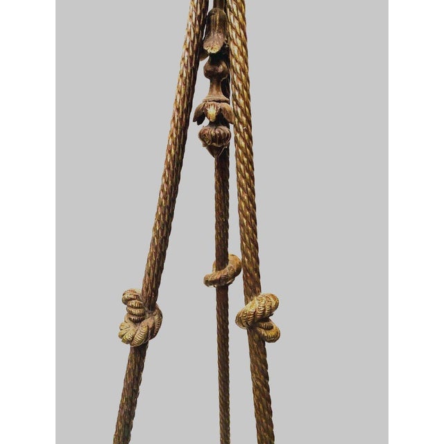 Brown Louis XVI Style Chandelier in Bronze and Frosted Glass For Sale - Image 8 of 13