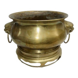 Chinese Bronze Incense Burner and Stand For Sale