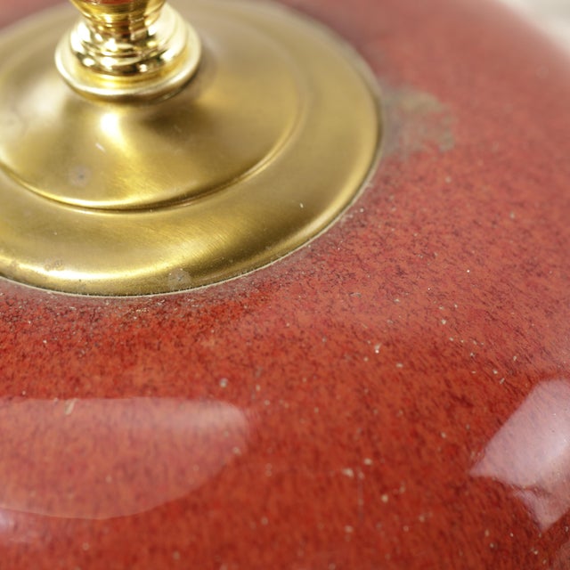 Vintage Oxblood Glazed Ceramic Table Lamp For Sale - Image 11 of 11