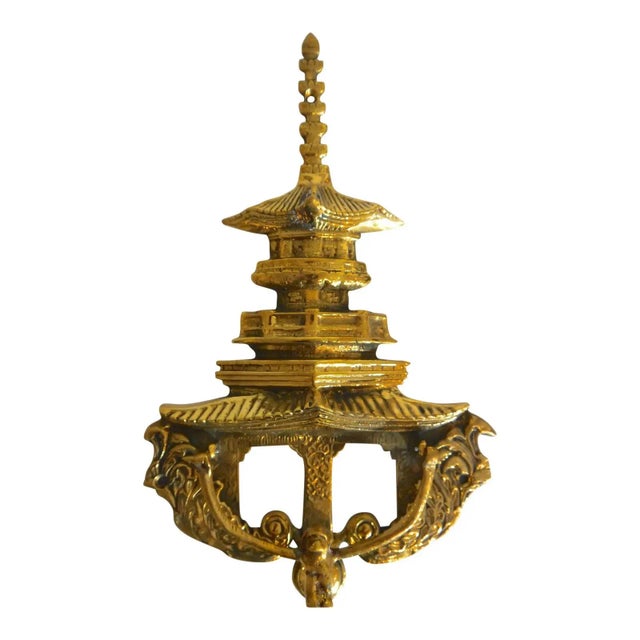 This gorgeous solid brass pagoda door knocker from the 1960s will make your door a a gallery wall*. The knocker is a...