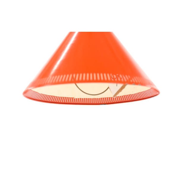 1960s 1960s Danish Modern Orange Metal Cone-Shaped Pendant Light by Poul Henningsen For Sale - Image 5 of 10