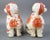 Pair Of Staffordshire Red & White Ceramic Mantle Spaniel Dogs Figurines.