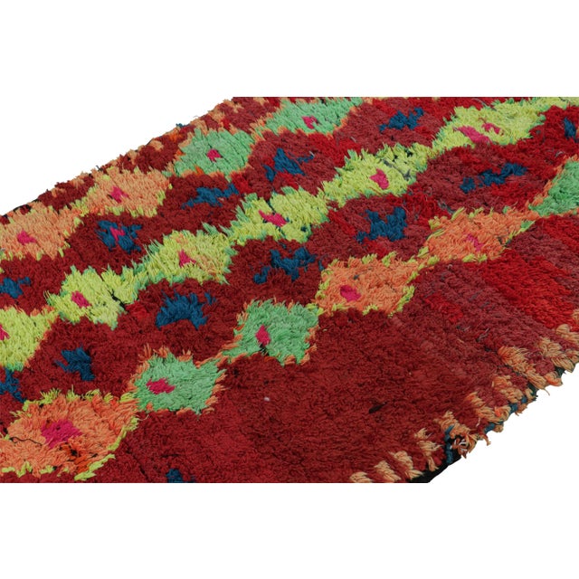 Rug & Kilim Vintage Moroccan Runner Rug in Red With Geometric Patterns, From Rug & Kilim For Sale - Image 4 of 7