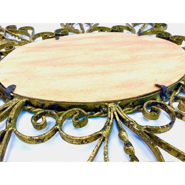 Brown Mid-Century Iron Frame Mirror with Beveled Glass, 1920s For Sale - Image 8 of 10