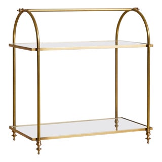 French Brass Two-Tier Side Table in the Manner of Maison Jansen, 1940s For Sale