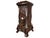 Metal Antique French Art Nouveau Brown Majolica and Enameled Cast Iron Fireplace Tower Stove with Floral Reliefs, 1920s For Sale - Image 7 of 14