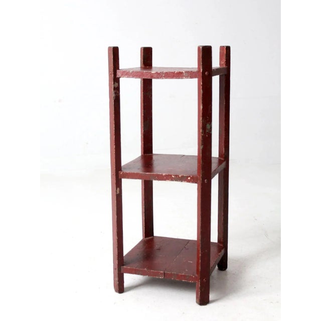 Vintage Painted Shelf Stand For Sale - Image 9 of 12