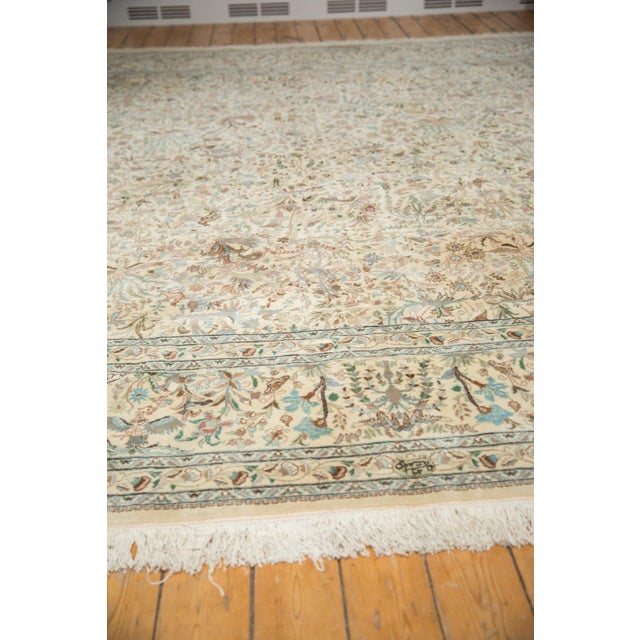 1950s Vintage Persian Tabriz Forest Scene Square Wool Carpet For Sale - Image 9 of 14