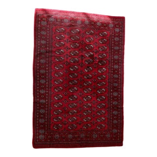 1960s, Handmade Vintage Turkmen Ersari Rug 4.2' X 4.6' For Sale