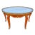 Banded Mahogany Marble Top Coffee Table With Brass Gallery- Spain, Mid 1900s For Sale