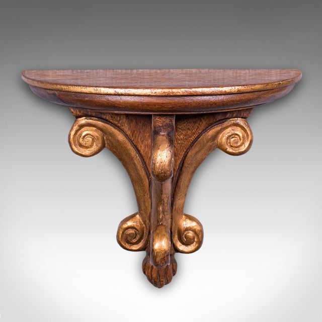 1980s Pair of Vintage Decorative Wall Brackets, English, Clock Shelf, Italianate Taste For Sale - Image 5 of 10