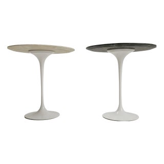 Tulip Marble Side Tables by Eero Saarinen for Knoll, 1970s, Set of 2 For Sale