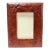 Vintage Tooled Leather Picture Frame With Leaf Motif, Holds 4x6 Photo For Sale